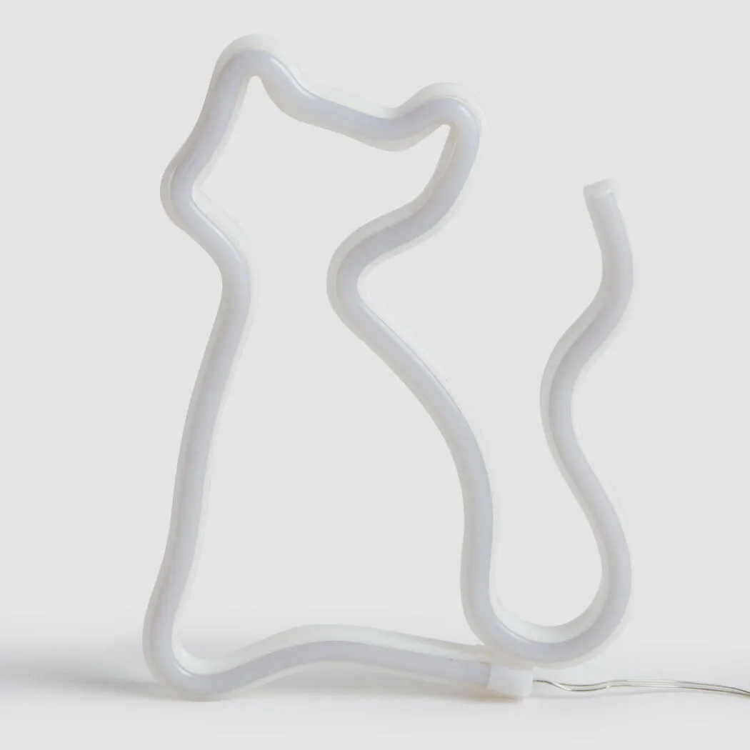 neon sign cat shape-violet-2